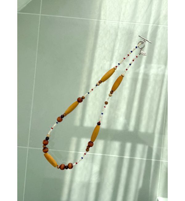 Ungrid「ウッドコンビビーズネックレス」|ネックレス|アイボリー