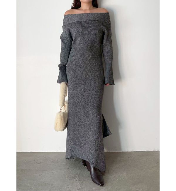 LAGUNAMOON「オフショルリブニットワンピース」|ワンピース|