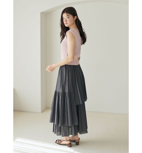 LAGUNAMOON「アシメティアードコットンスカート」|スカート|