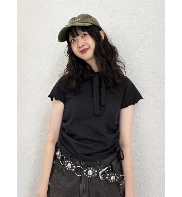 jouetie「フリルカットフーディー」|パーカー|ブラック