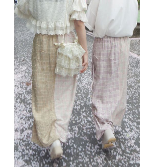 merry jenny「check&times;checkリボンギャザースカート」|スカート|