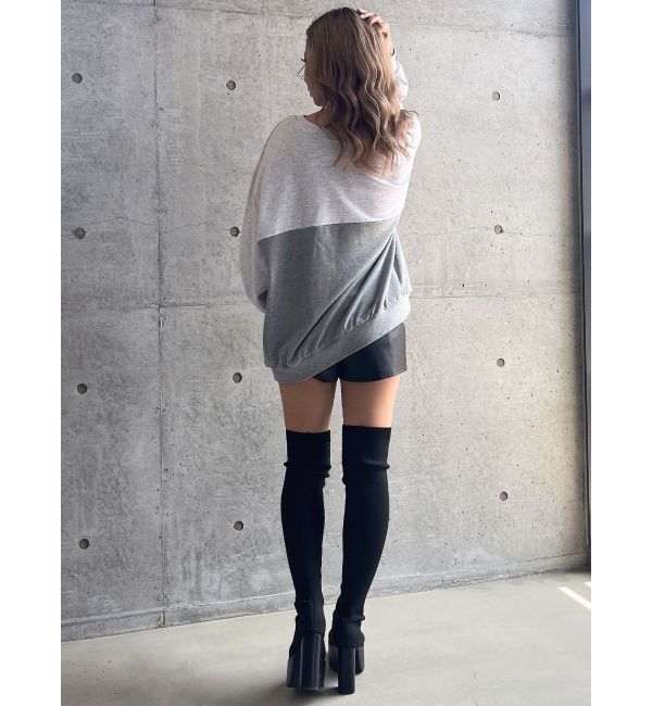 GYDA「チャンキーソールサイハイニットブーツ」|ロングブーツ|