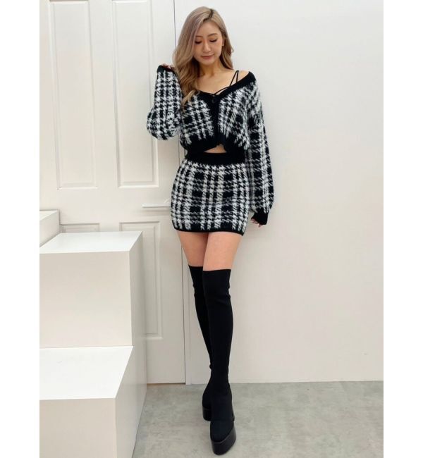 GYDA「チャンキーソールサイハイニットブーツ」|ロングブーツ|