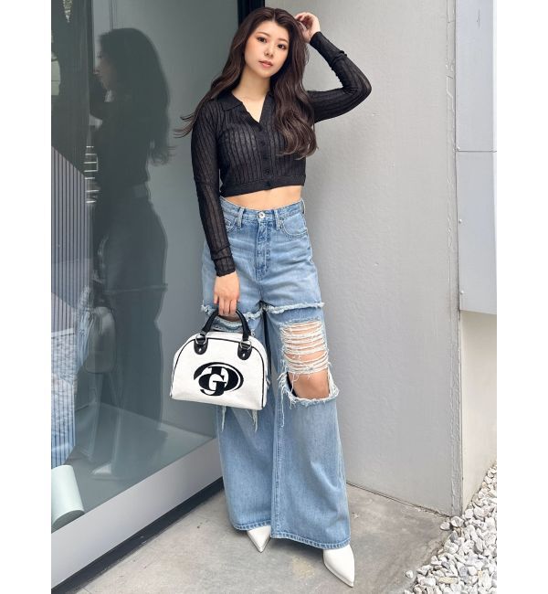 GYDA「シアーニットポロトップス」|ニット・セーター|