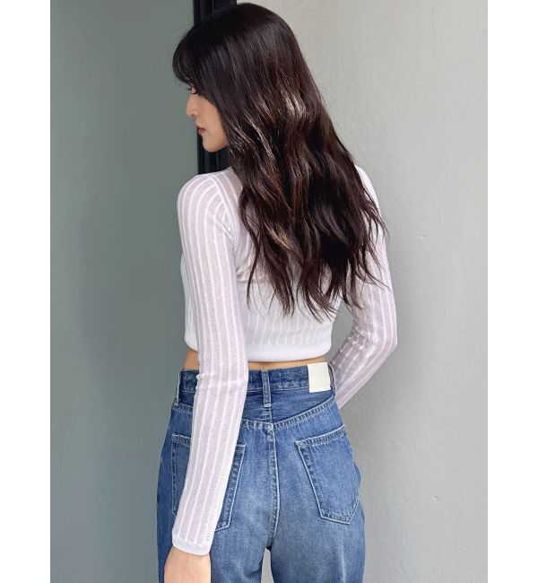 GYDA「シアーニットポロトップス」|ニット・セーター|