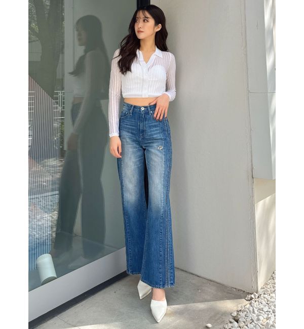 GYDA「シアーニットポロトップス」|ニット・セーター|