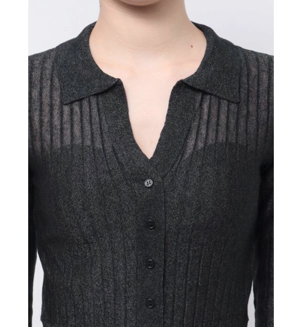 GYDA「シアーニットポロトップス」|ニット・セーター|