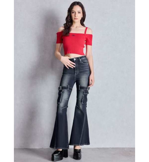 GYDA「GGアンクルストラップチャンキーヒールパンプス」|パンプス|