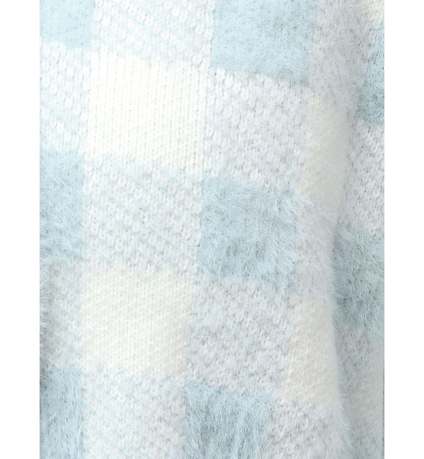 GYDA「CHECK shaggyニットカーディガン」|カーディガン|