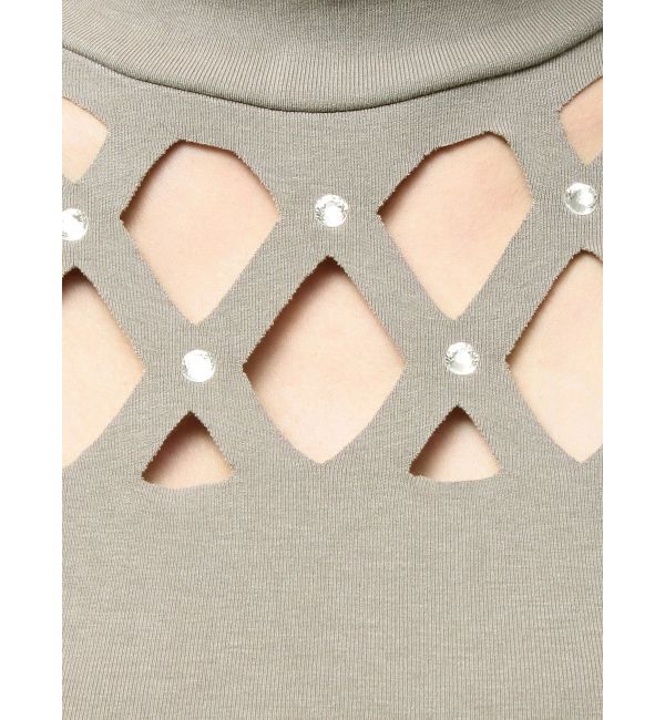 GYDA「latticeカット bijouトップス」|Tシャツ・カットソー|