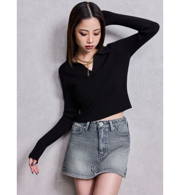 GYDA「POLOニットトップス」|ニット・セーター|