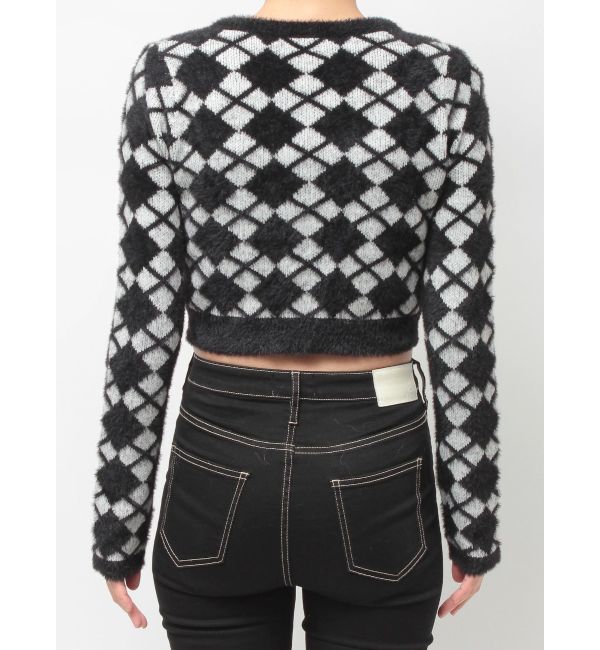 GYDA「Argyll patternミニシャギーニットカーディガン」|カーディガン|