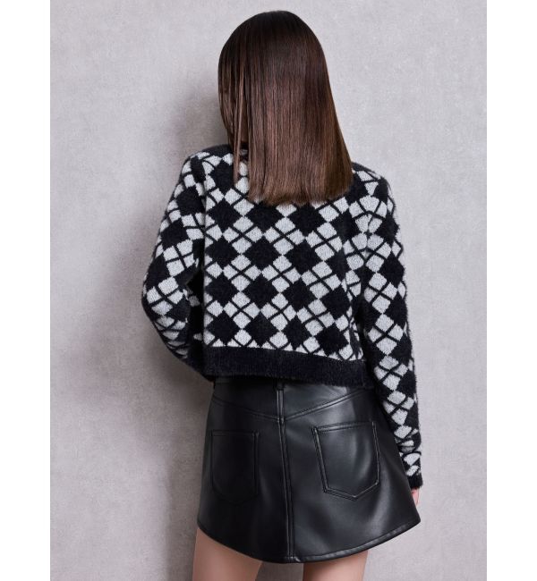 GYDA「Argyll patternミニシャギーニットカーディガン」|カーディガン|