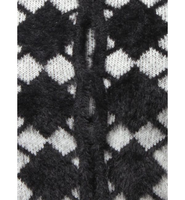 GYDA「Argyll patternミニシャギーニットカーディガン」|カーディガン|