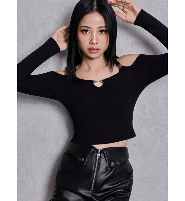 GYDA「Symmetry GYDAバインダートップス」|Tシャツ・カットソー|ブラック