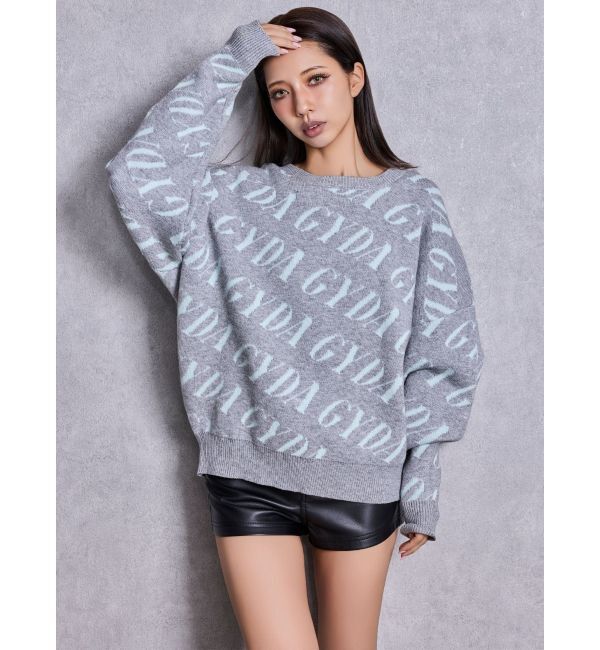 GYDA「GYDA SLANT PATTERNニットトップス」|ニット・セーター|