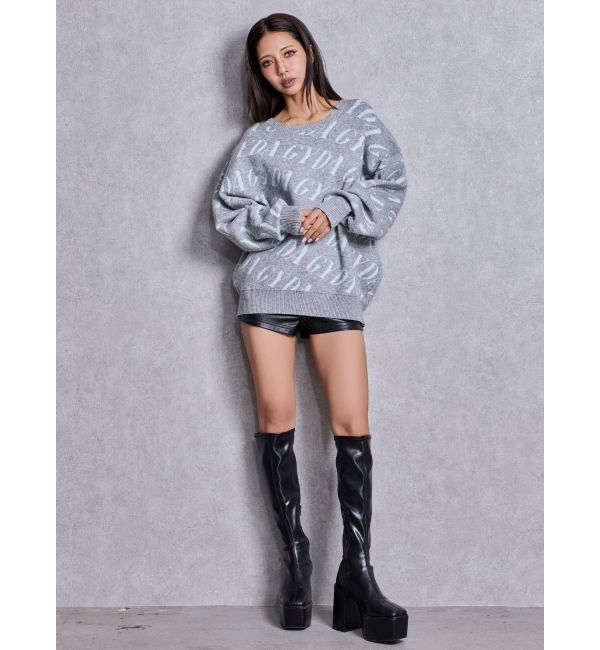 GYDA「GYDA SLANT PATTERNニットトップス」|ニット・セーター|