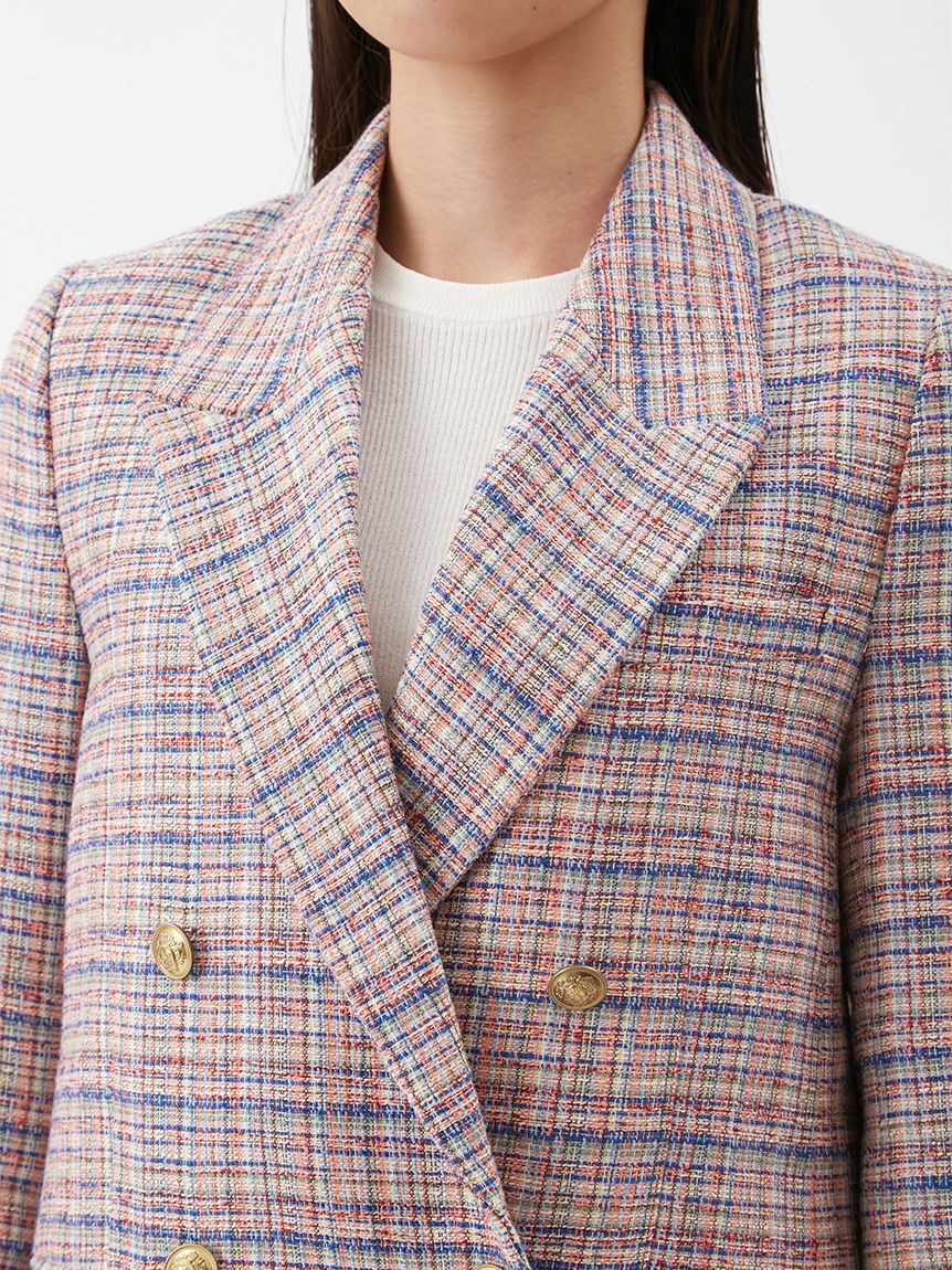 Mila Owen「金釦ダブルブレストツイードブレザー」|テーラードジャケット|