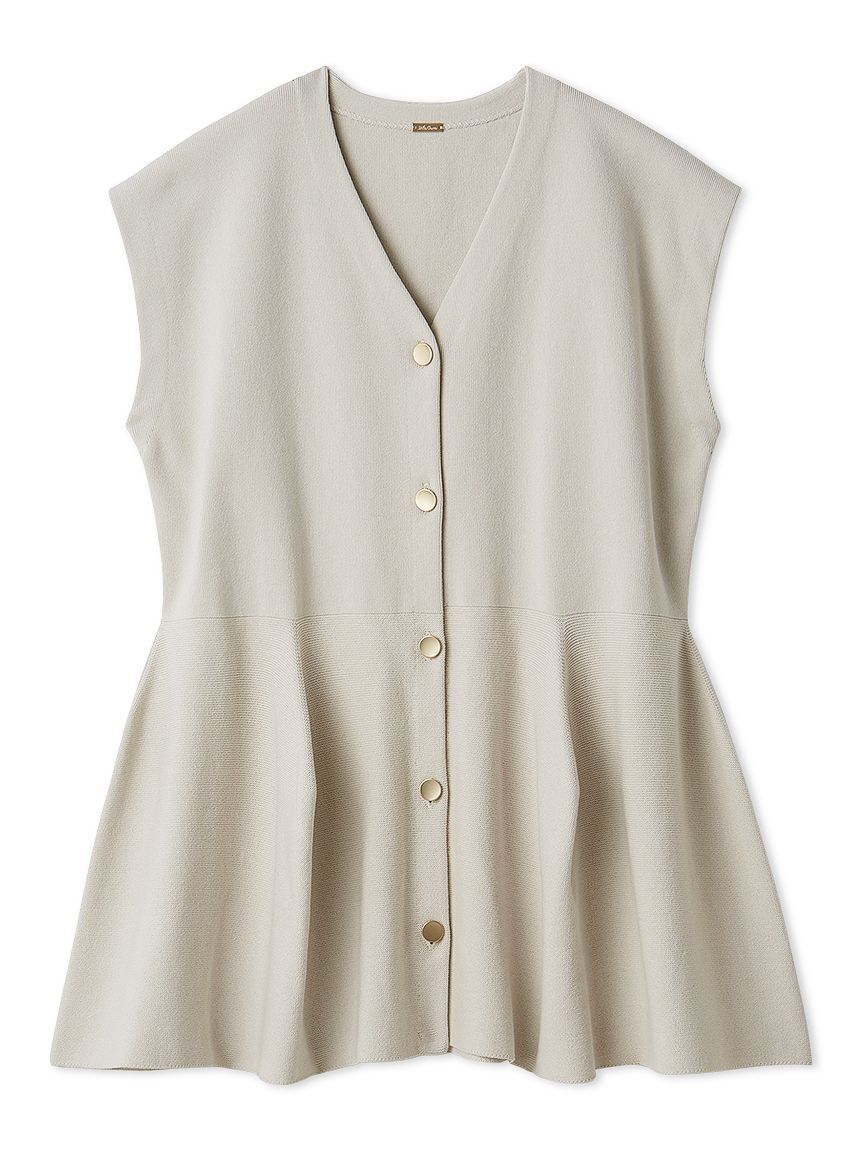 Mila Owen「ペプラムデザインＶネックベスト」|ニット・セーター|