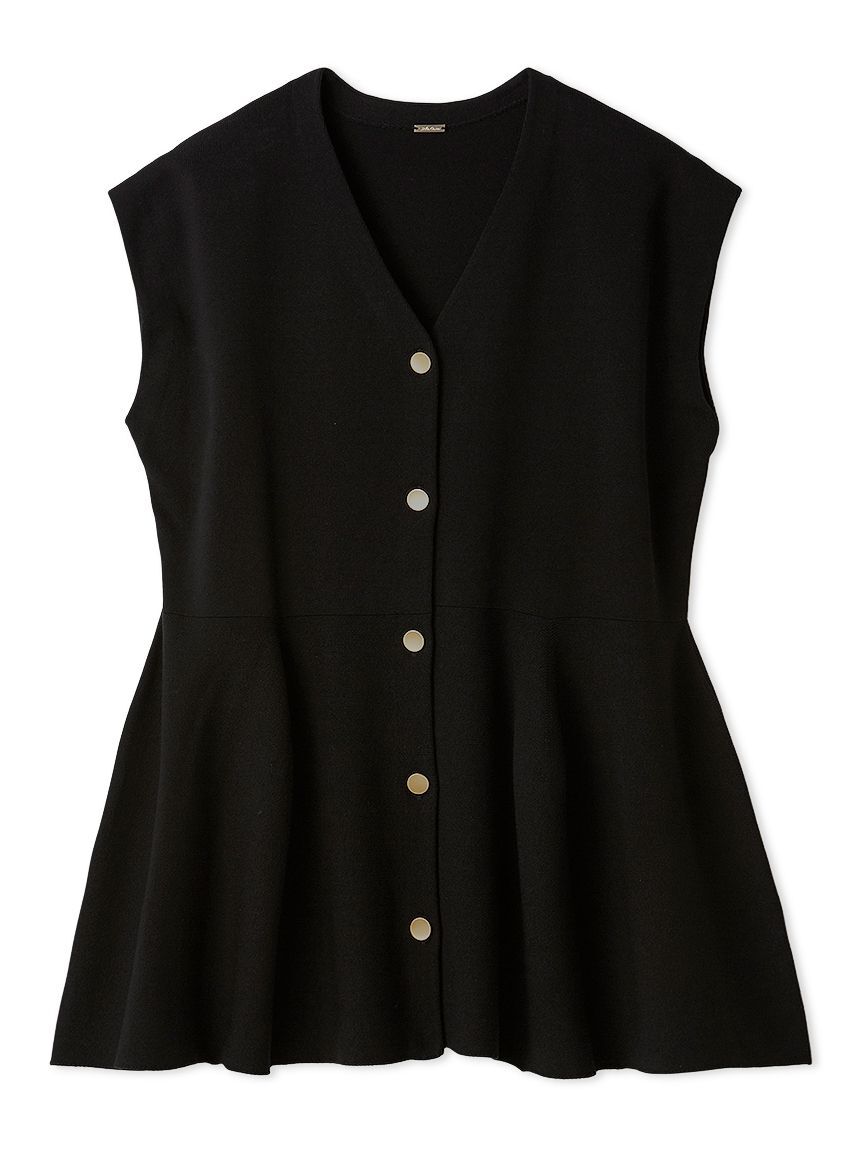 Mila Owen「ペプラムデザインＶネックベスト」|ニット・セーター|