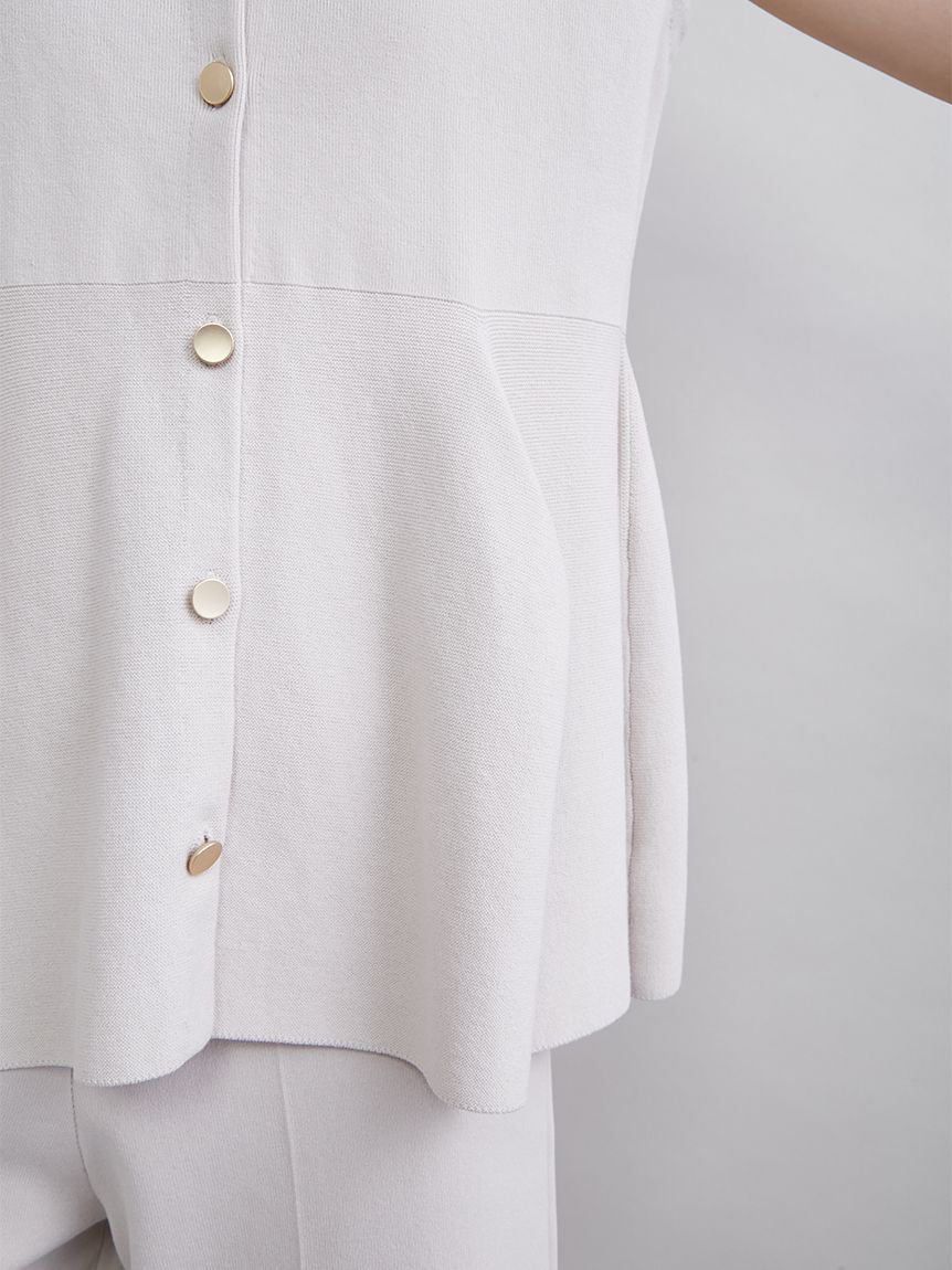 Mila Owen「ペプラムデザインＶネックベスト」|ニット・セーター|