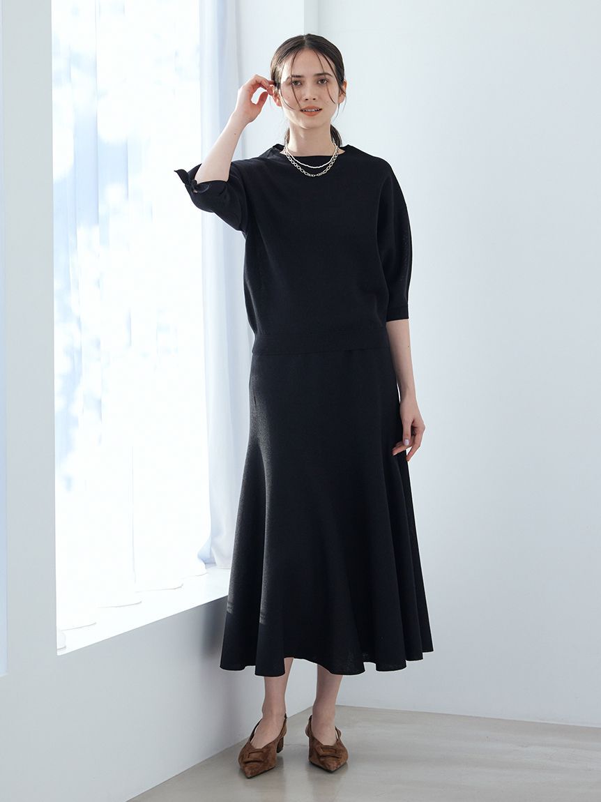 Mila Owen「【ウォッシャブル】ドライタッチ袖リボンニットプルオーバー」|ニット・セーター|