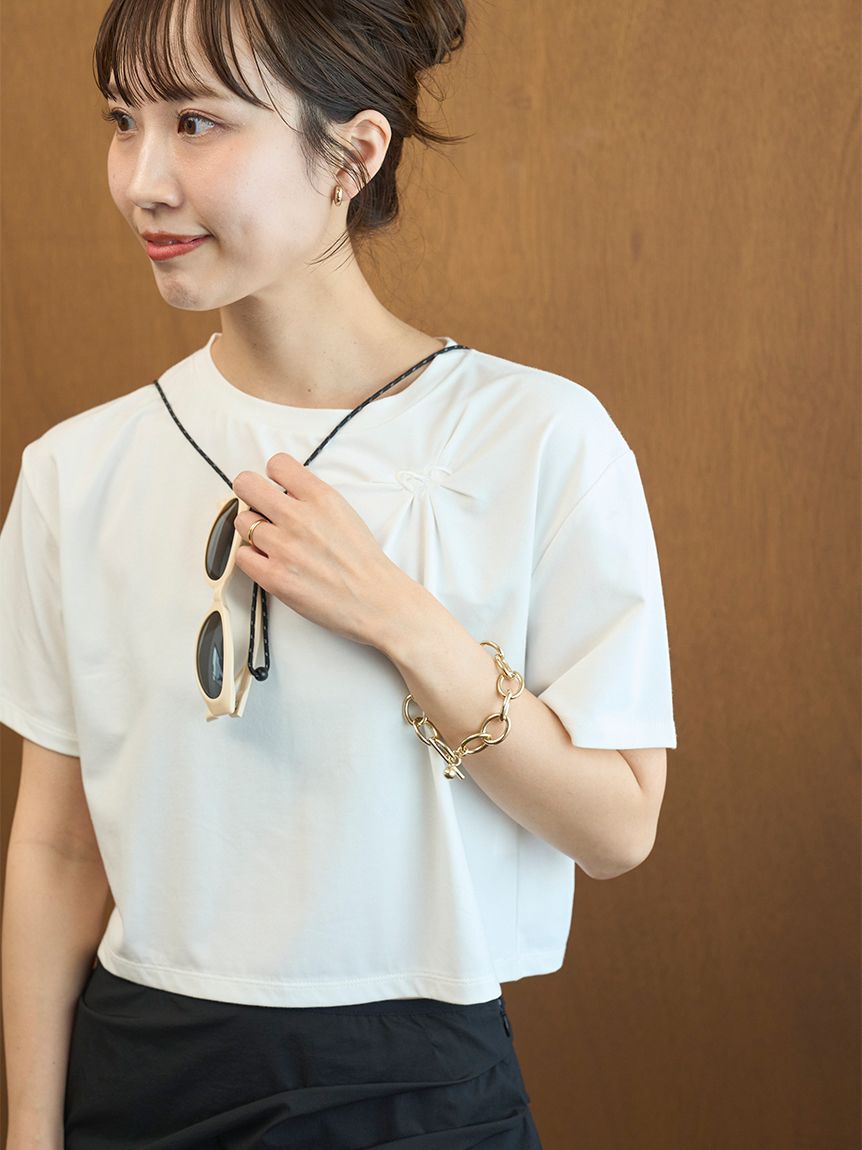 emmi atelier「【em】emmiロゴクロップドTシャツ/UVカット/接触冷感」|Tシャツ・カットソー|OWHT