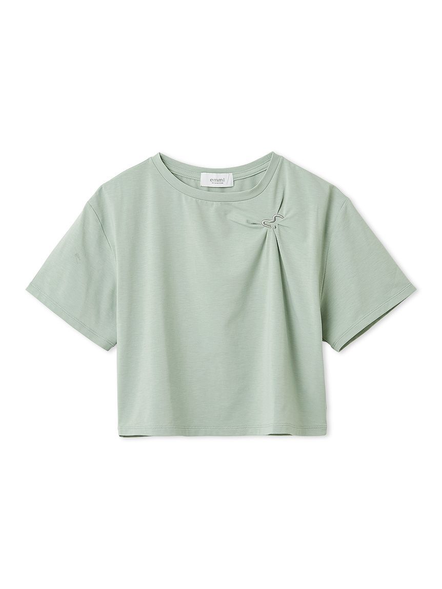 emmi atelier「【em】emmiロゴクロップドTシャツ/UVカット/接触冷感」|Tシャツ・カットソー|