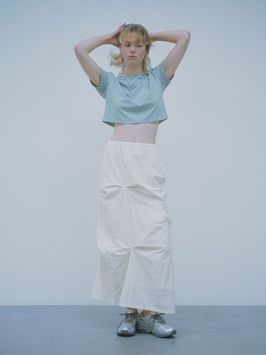 emmi atelier「【em】emmiロゴクロップドTシャツ/UVカット/接触冷感」|Tシャツ・カットソー|