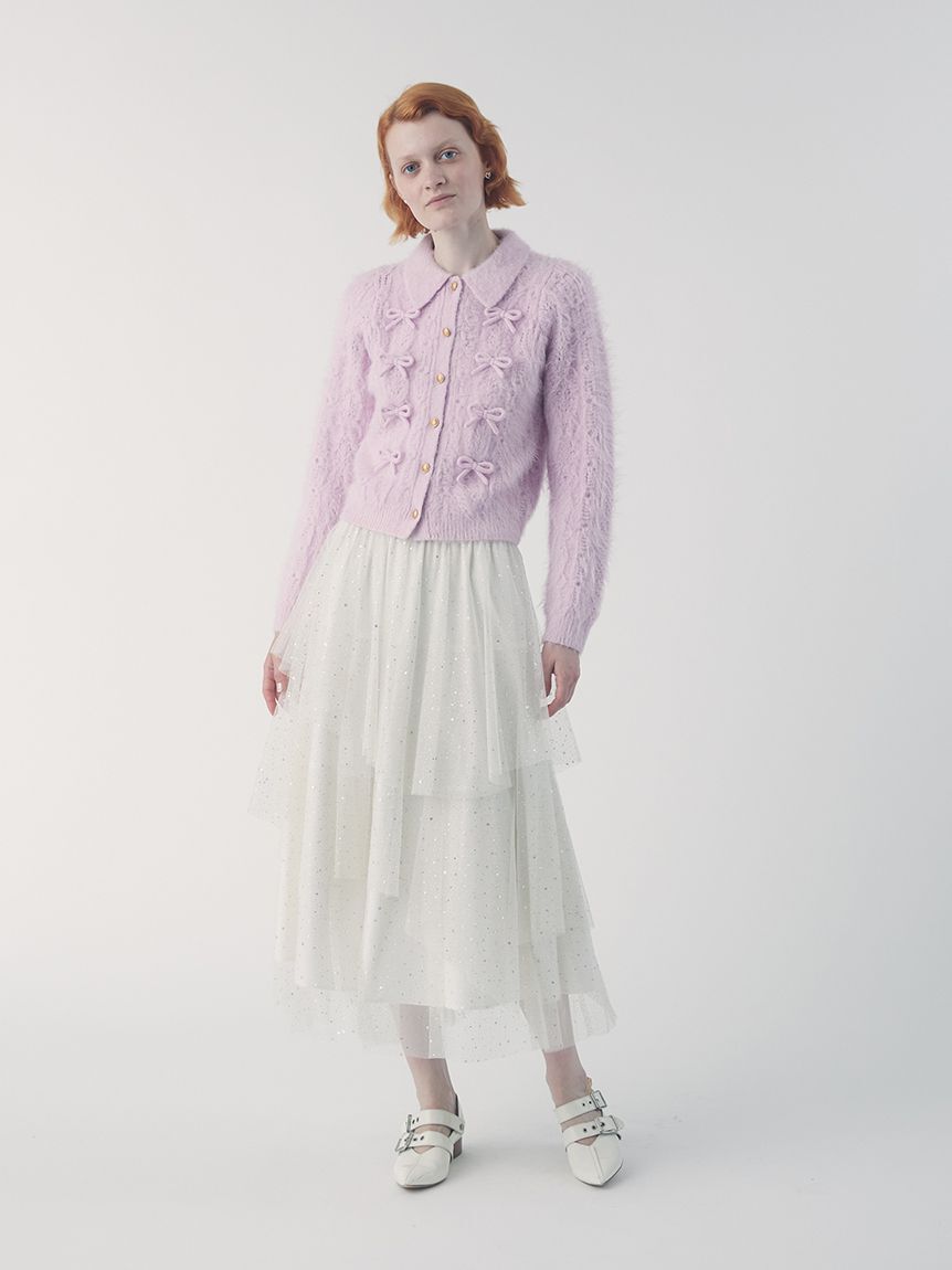 FURFUR「リボンデザインアランポロニットトップス」|ニット・セーター|