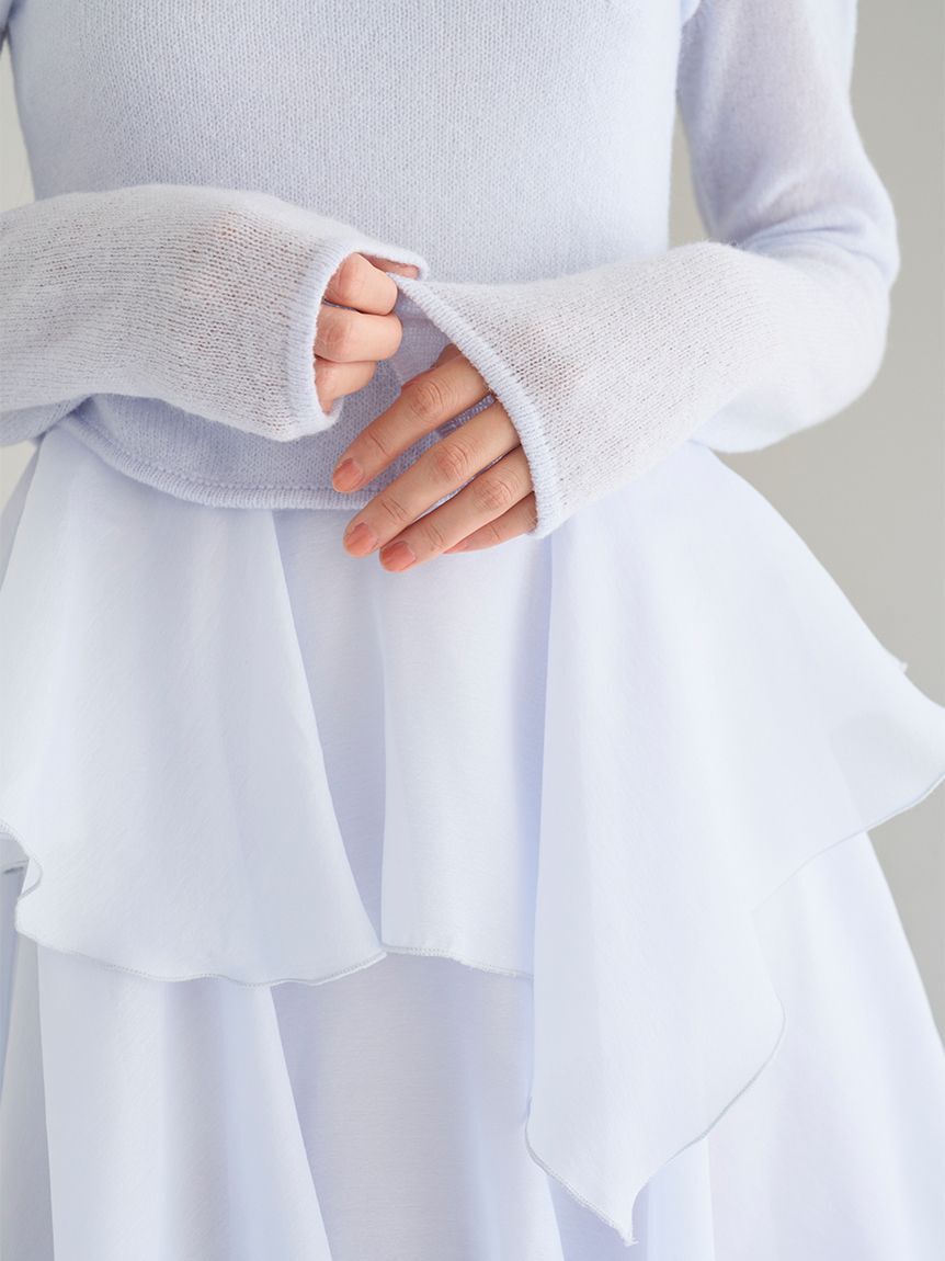 SNIDEL「シアーイレヘムニットコンビワンピース」|ワンピース|