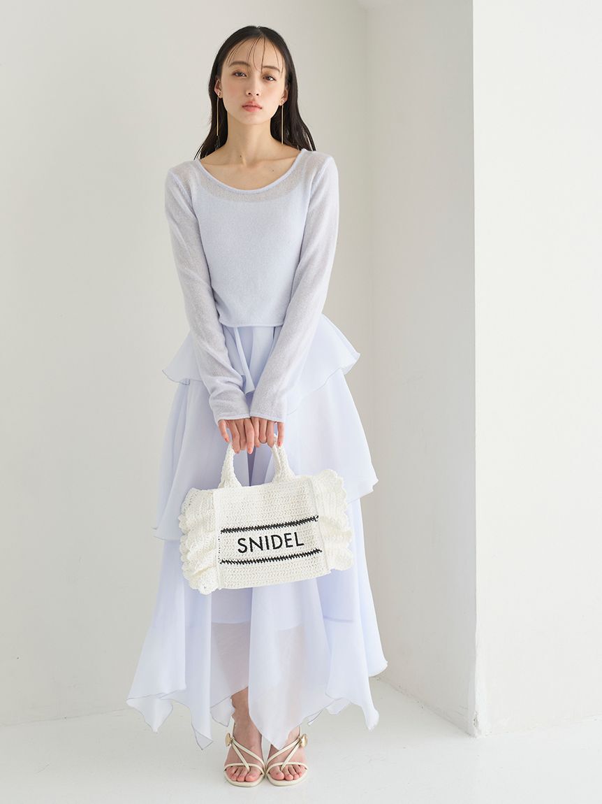 SNIDEL「シアーイレヘムニットコンビワンピース」|ワンピース|