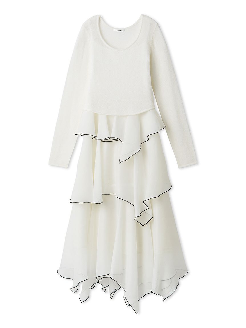 SNIDEL「シアーイレヘムニットコンビワンピース」|ワンピース|