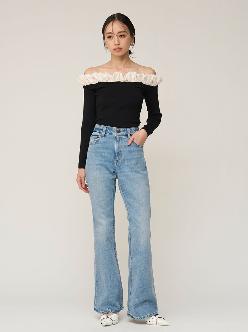 SNIDEL「バルーンフリルニットプルオーバー」|ニット・セーター|