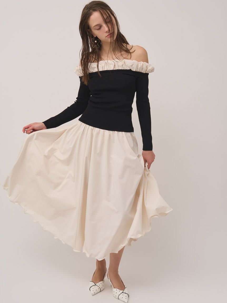 SNIDEL「バルーンフリルニットプルオーバー」|ニット・セーター|