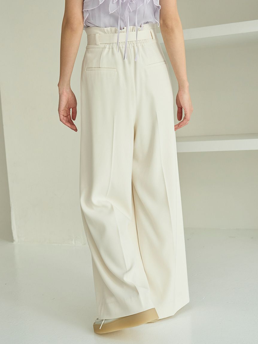 SNIDEL「スタイルアップベルティッドワイドパンツ」|チノ|