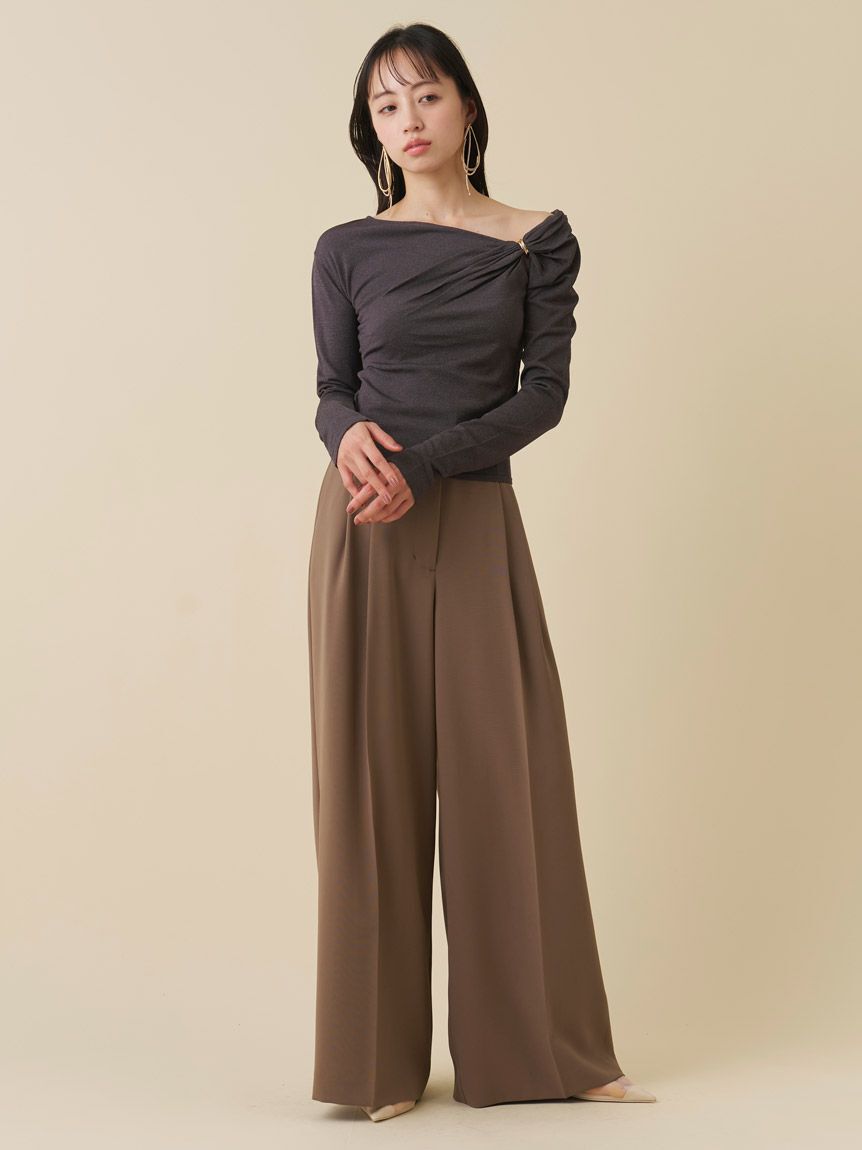 SNIDEL「デザインメタルドレープニットプルオーバー」|ニット・セーター|