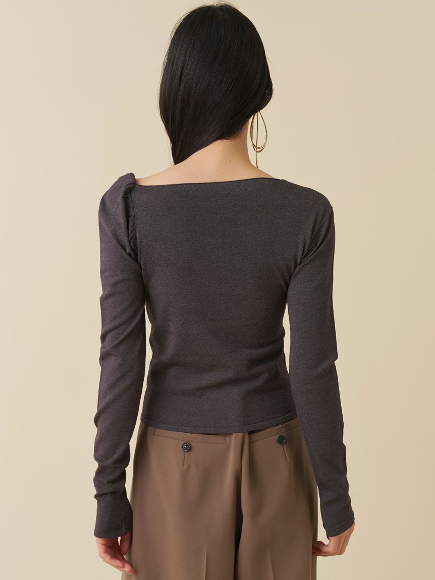 SNIDEL「デザインメタルドレープニットプルオーバー」|ニット・セーター|