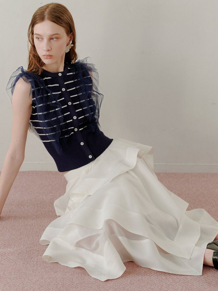 SNIDEL「イレヘムティアードスカート」|スカート|WHT