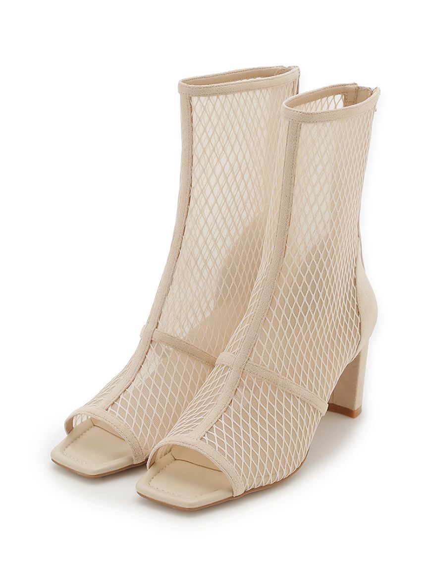 FRAY I.D「オープントゥメッシュブーツ」|ショートブーツ|BEG