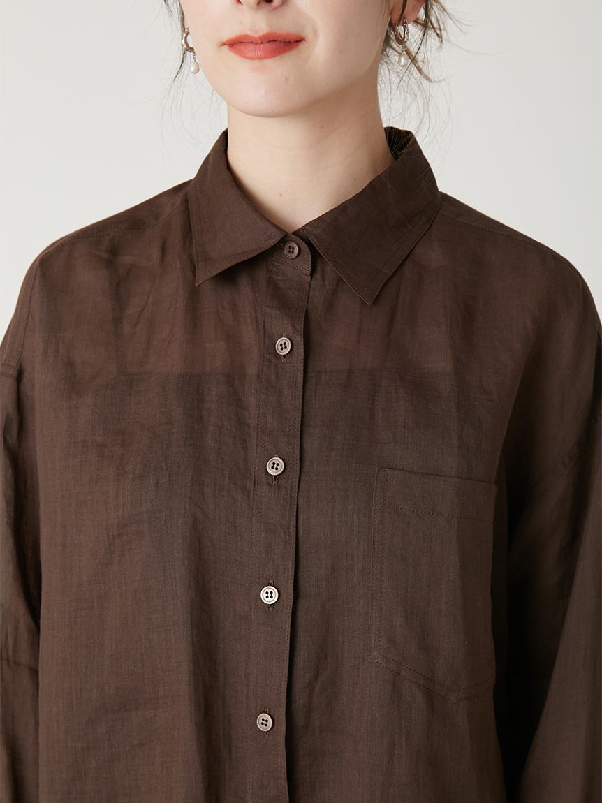 FRAY I.D「リネンオーバーサイズシャツ」|シャツ・ブラウス|