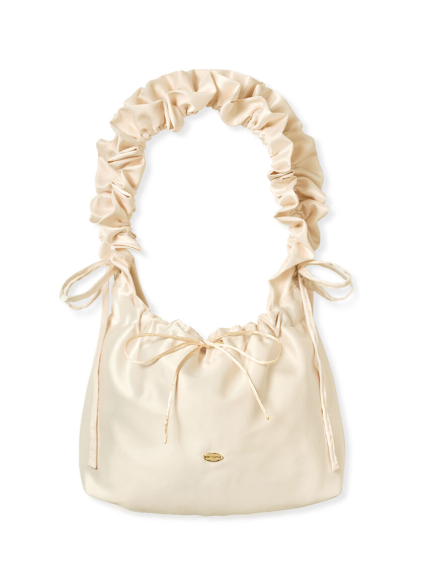 LILY BROWN Lingerie「【LILY BROWN Lingerie】サテンギャザーバケットバッグ」|ハンドバッグ|CRM