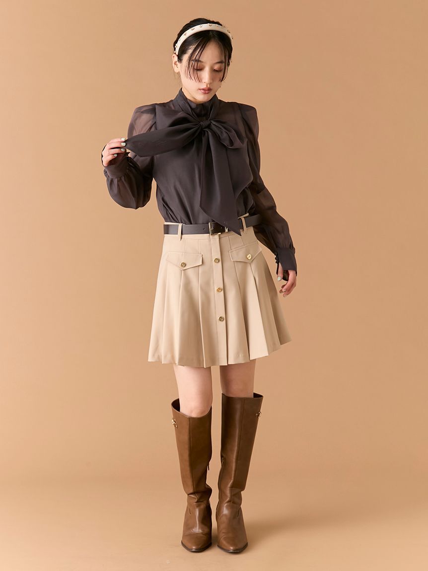 LILY BROWN「ベルト付きプリーツスカショーパン」|その他|