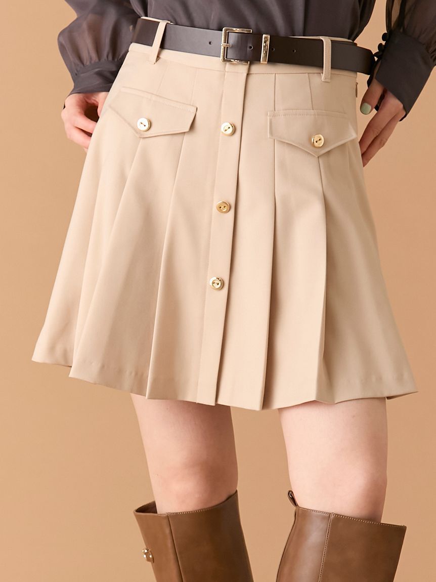 LILY BROWN「ベルト付きプリーツスカショーパン」|その他|BEG