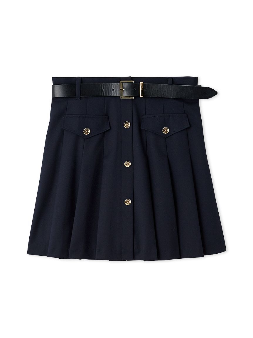 LILY BROWN「ベルト付きプリーツスカショーパン」|その他|NVY