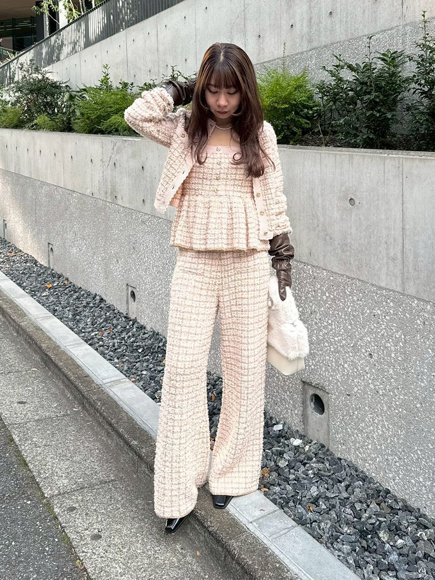 LILY BROWN「ツイードニットワイドパンツ」|その他|