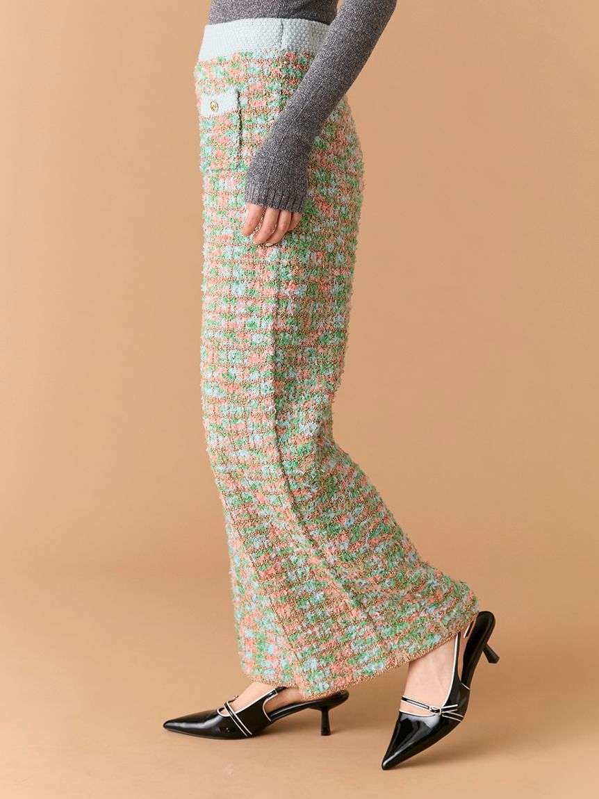 LILY BROWN「ツイードニットワイドパンツ」|その他|