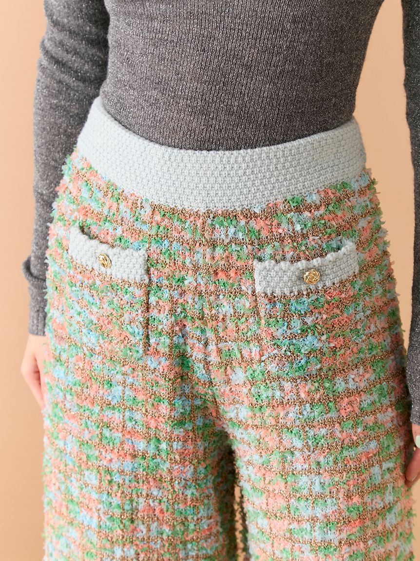 LILY BROWN「ツイードニットワイドパンツ」|その他|