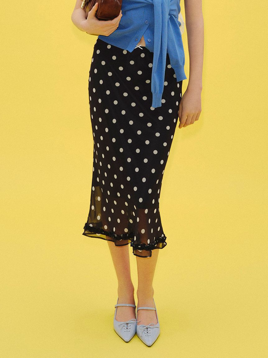 LILY BROWN「プリントシフォンバイアスミディスカート」|スカート|