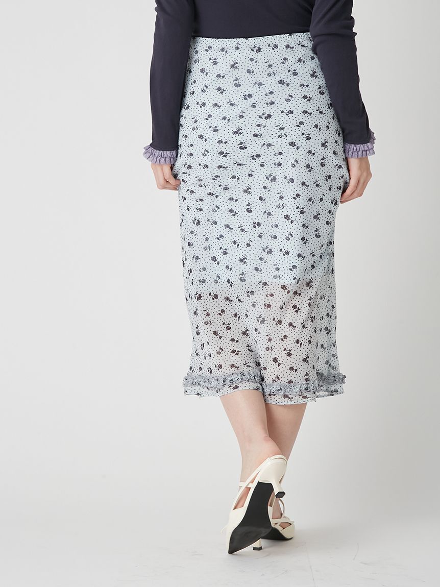 LILY BROWN「プリントシフォンバイアスミディスカート」|スカート|